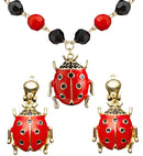 Ladybug Necklace & Earrings Set