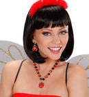Ladybug Necklace & Earrings Set