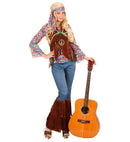 Psychedelic Hippie Woman  Shirt With Vest, Pants, Headband, Necklace 