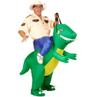 Explorer On Dinosaur  Airblown Inflatable Costume, Hat  