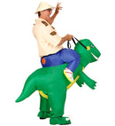Explorer On Dinosaur  Airblown Inflatable Costume, Hat  