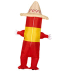 Mexican Chili Pepper  Airblown Inflatable Oversized Costume With Mask & Sombrero  