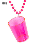 Neon Pink Shot Glass Necklace