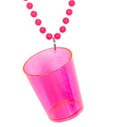 Neon Pink Shot Glass Necklace