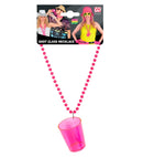 Neon Pink Shot Glass Necklace