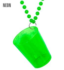 Neon Green Shot Glass Necklace