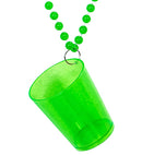 Neon Green Shot Glass Necklace