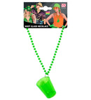 Neon Green Shot Glass Necklace