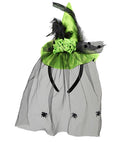 Green Mini Witch Hat With Roses, Feathers & Spider Tulle