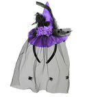 Purple Mini Witch Hat With Roses, Feathers & Spider Tulle