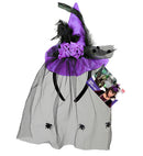Purple Mini Witch Hat With Roses, Feathers & Spider Tulle