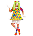 Clown  Dress With Hooped Hemline, Pantaloons, Pom Pom Hair Elastics 