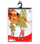 Clown  Dress With Hooped Hemline, Pantaloons, Pom Pom Hair Elastics 
