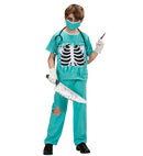 Scary Surgeon  Shirt With Bones Chest, Pants, Face Mask 