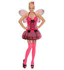Pink Butterfly  Dress With Straps, Wings, Flower & Bow Hair Comb 