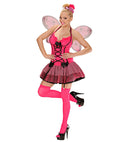 Pink Butterfly  Dress With Straps, Wings, Flower & Bow Hair Comb 