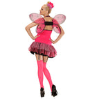 Pink Butterfly  Dress With Straps, Wings, Flower & Bow Hair Comb 