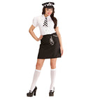 British Police Officer  Shirt, Skirt, Tie, Hat, Handcuffs 