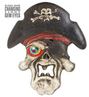 Pirate Skull With Color Changing Light Gem Eye 36X42 Cm