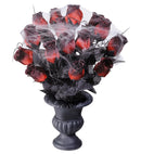 Vase With Red Roses & Spiderweb 35 Cm