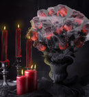 Vase With Red Roses & Spiderweb 35 Cm