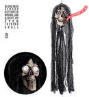 Talking Hooded Skull With Moving Jaw & Light Up Eyes Sound Sensor Activated - 70 Cm - Speaks 3 Different Rhymes