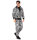 Zebra Animalier Party Fashion Tracksuit  Jacket, Pants 