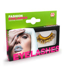 Metallic Gold Eyelashes In Box With Glass Bottle Glue