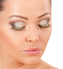 Gold  Eyelashes In Box With Glass Bottle Glue