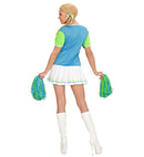 Cheerleader Green/Light Blue  Dress, 2 Pom Poms 