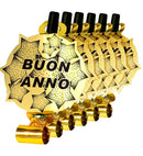 Set Of 6 Gold Buon Anno Sounding Blow-Outs