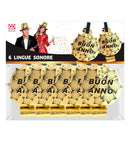 Set Of 6 Gold Buon Anno Sounding Blow-Outs