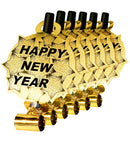 Set Of 6 Gold Happy New Year Sounding Blow-Outs