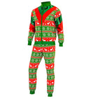 Green-Red Merry Christmas Party Fashion Tracksuit  Jacket, Pants 