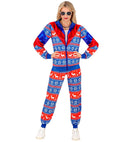 Blue-Red Merry Christmas Party Fashion Tracksuit  Jacket, Pants 