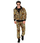 Gold Metallic Animalier Party Fashion Tracksuit  Jacket, Pants 