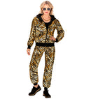 Gold Metallic Animalier Party Fashion Tracksuit  Jacket, Pants 