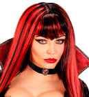 Black Velvet Choker With Red Stone