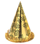 Gold Happy New Year Cone Hat Withfringe H 28 Cm