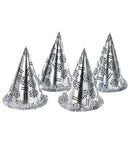 Silver Buon Anno Cone Hat With Fringe H 28 Cm