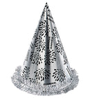 Silver Bonne Année Cone Hat With Fringe H 28 Cm