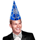  Decorated Metallic Cone Hat H 28 Cm - 4 Designs And 6 Colors Ass.