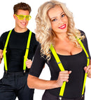 Neon Yellow Braces  Extra Long Up To 115-120 Cm 