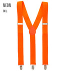 Neon Orange Braces  Extra Long Up To 115-120 Cm 