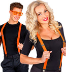 Neon Orange Braces  Extra Long Up To 115-120 Cm 