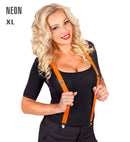 Neon Orange Braces  Extra Long Up To 115-120 Cm 