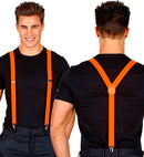 Neon Orange Braces  Extra Long Up To 115-120 Cm 