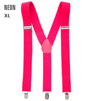 Neon Pink Braces  Extra Long Up To 115-120 Cm 