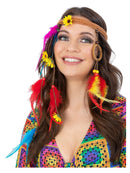 Hippie Dreamcatcher Headdress Feathers Flowers 1