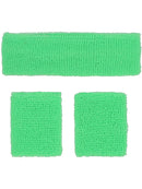 80s Neon Sweatbands Green Headband Wristbands 2